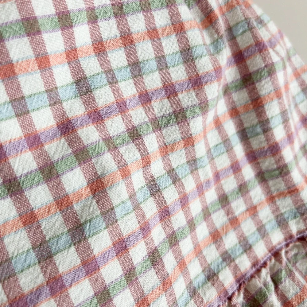 CAT & JACK muted/pastel plaid dress ruffles Girls 2T cottage farmhouse purple